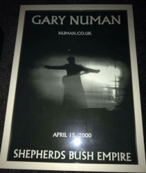  Gary Numan 2000 London Shepherds Bush Empire Venue Poster